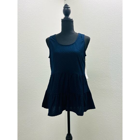 Navy Blue Swiss Dot Tank - Picture 1 of 4